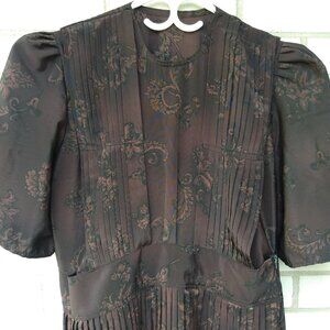 Vintage Old Colony Mennonite Dress 41" Bust 38" Waist Handmade Pleated
